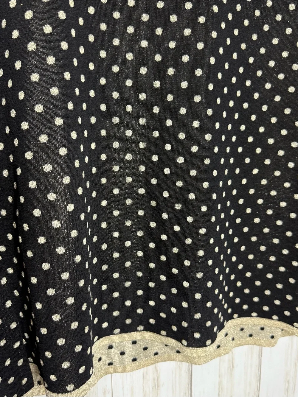 Misook Black Tank with Beige Polka Dots 3X